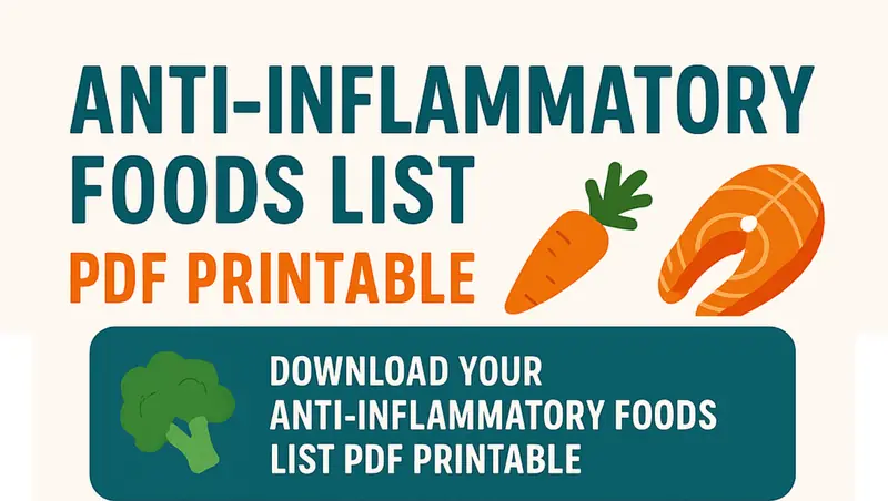 Anti-Inflammatory Foods List PDF PRINTABLE