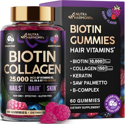 Biotin Gummies with Collagen - Hair Growth