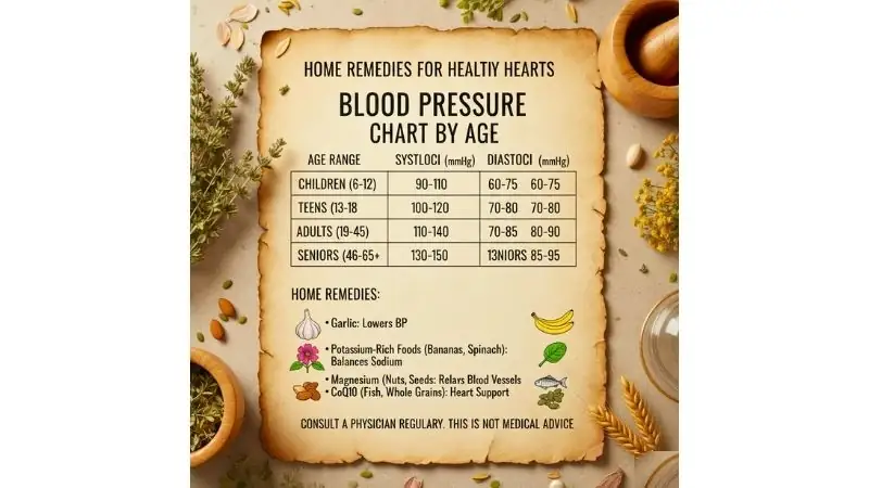 Blood Pressure general Chart by Age Guide