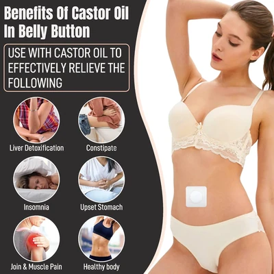 Castor Oil Pack Wrap, Castor Oil Patches for Belly Button