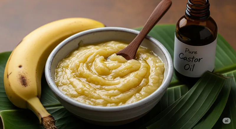 Castor Oil and Banana Hair Mask for Rough Hair