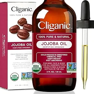 Cliganic Organic Jojoba Oil - 100 % Pure (Amazon Rating 4.7, 73K Reviews