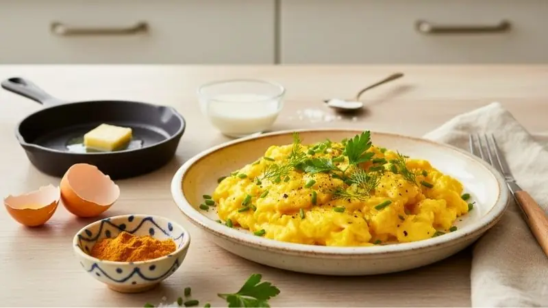 Fluffy Turmeric Eggs