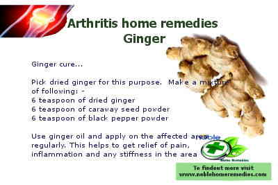 Ginger home remedy for arthritis