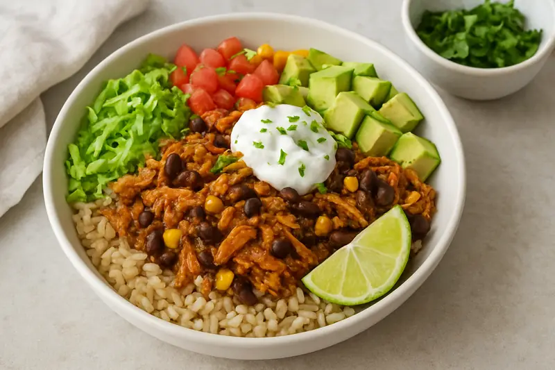 High-Protein Chicken Burrito Bowls