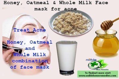 Honey Oatmeal and whole milk face mask for acne