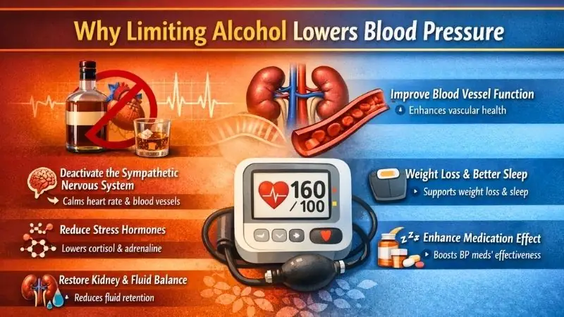 Limiting Alcohol to lower blood pressure
