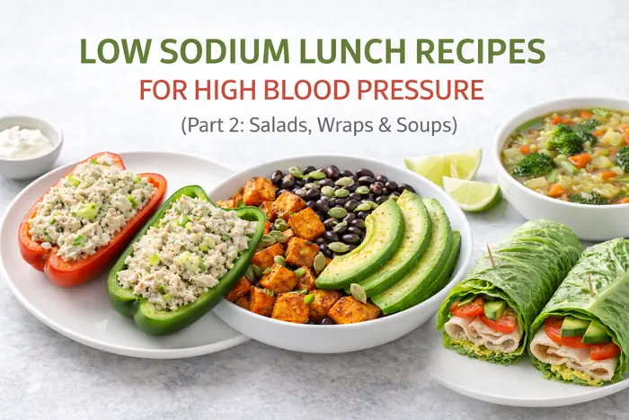 Low Sodium Lunch Recipes for High Blood Pressure (Part 2 Salads, Wraps & Soups)