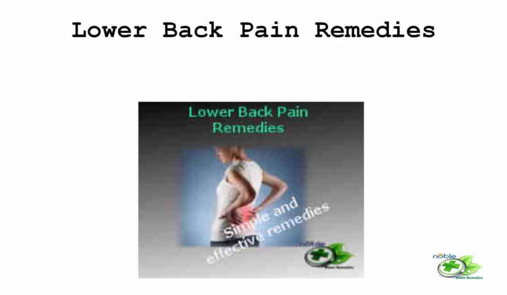 Lower Back Pain Remedies