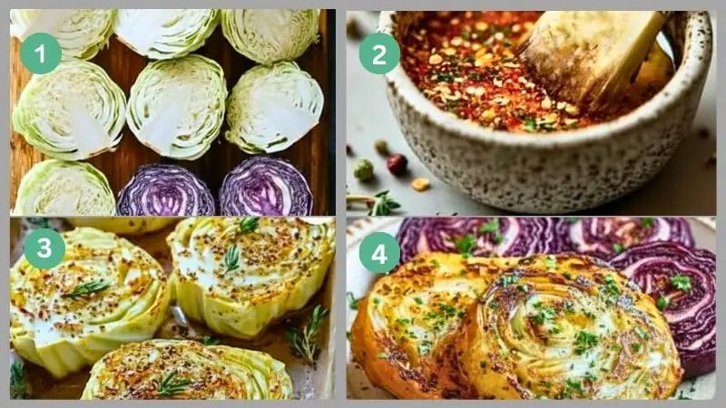 Step-by-Step Preparation Guide Roasted Garlic Cabbage Steaks