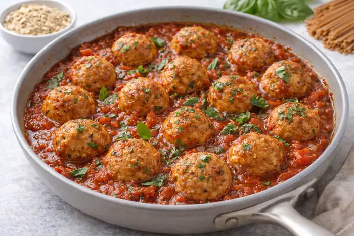 Turkey Meatballs in Homemade Marinara