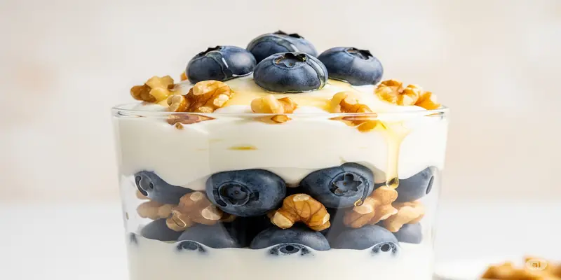 Yogurt Parfait with Blueberries and Walnuts