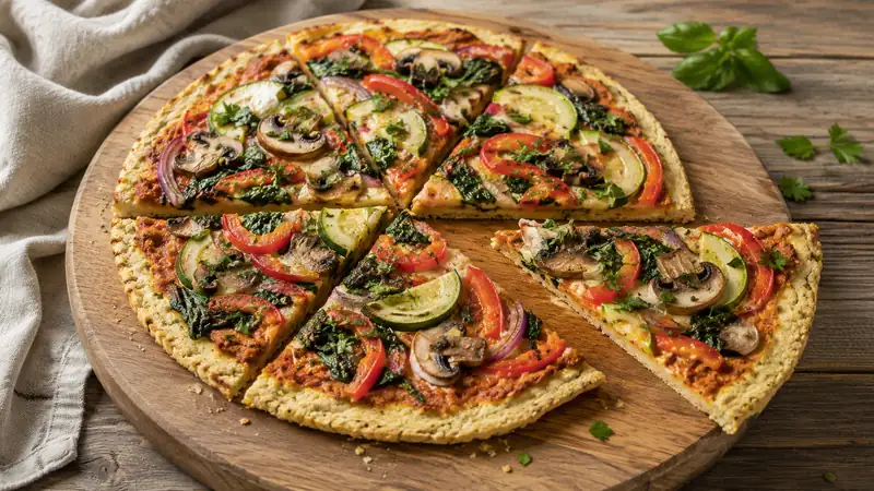 alkaline chickpea crust pizza