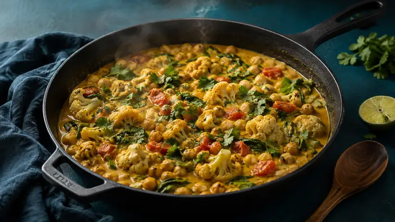 cauliflower chickpea curry recipe