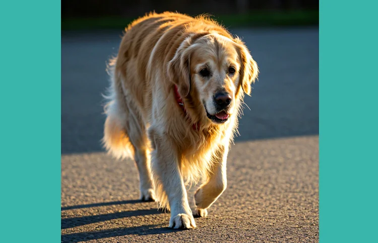 dog walking on hot pavement