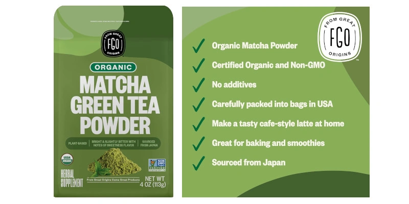 FGO organic matcha powder