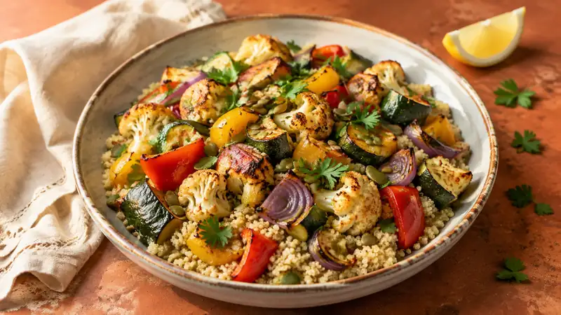quinoa roasted vegetable bowl